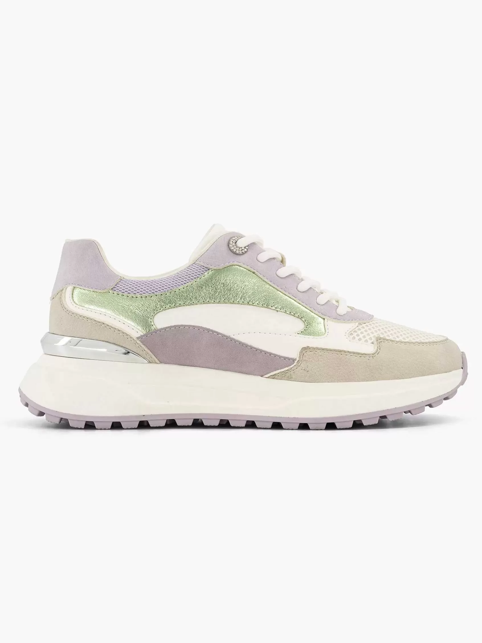 Best Sale Graceland Beigefarbener, Klobiger Sneaker Mit Glitzer