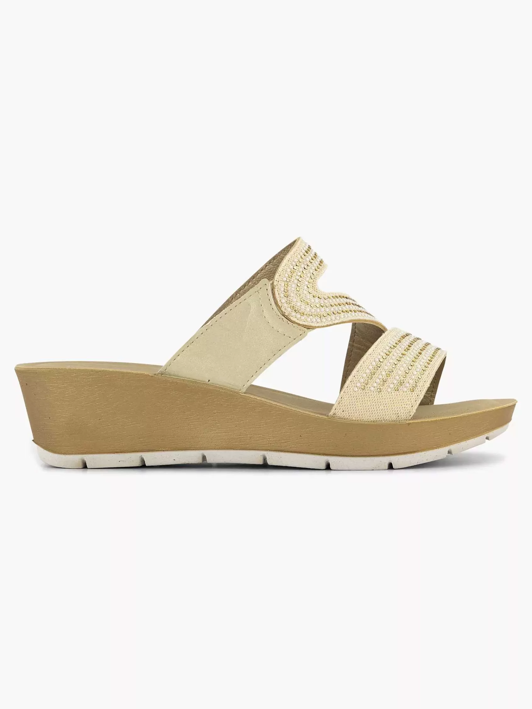 Discount Easy Street Beigefarbener Komfort-Slipper