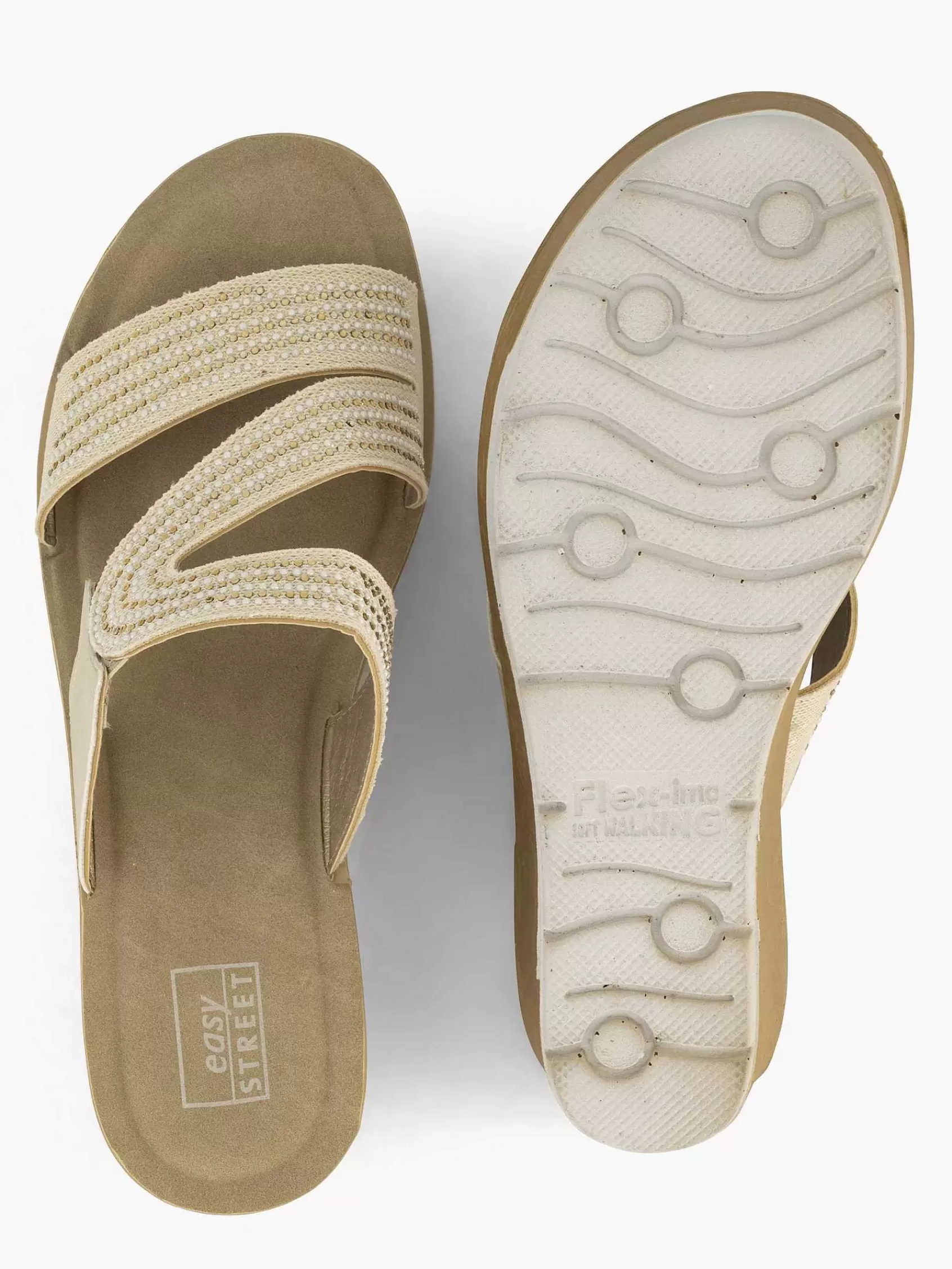 Discount Easy Street Beigefarbener Komfort-Slipper
