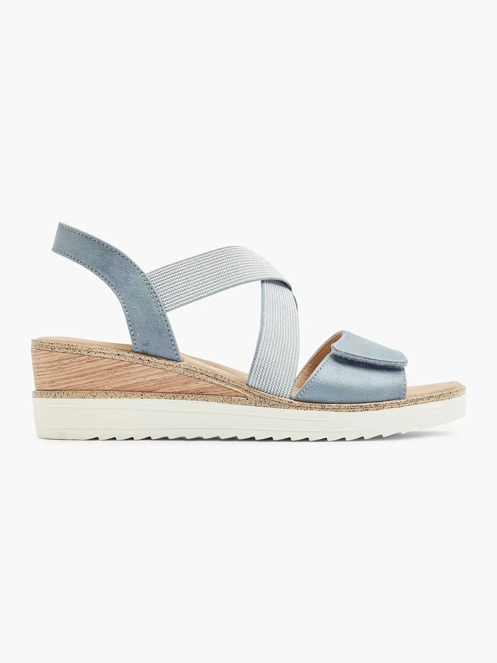 Clearance Easy Street Blaue Sandalette Mit Keilabsatz