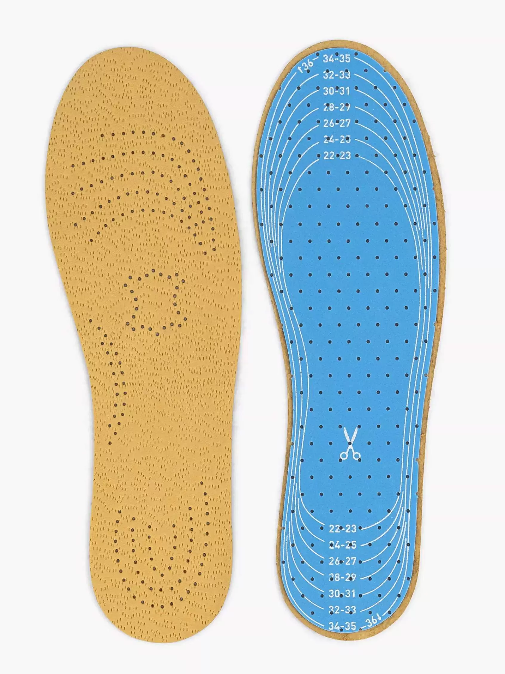 New vanHaren Braune Ledereinlegesohle 22-36