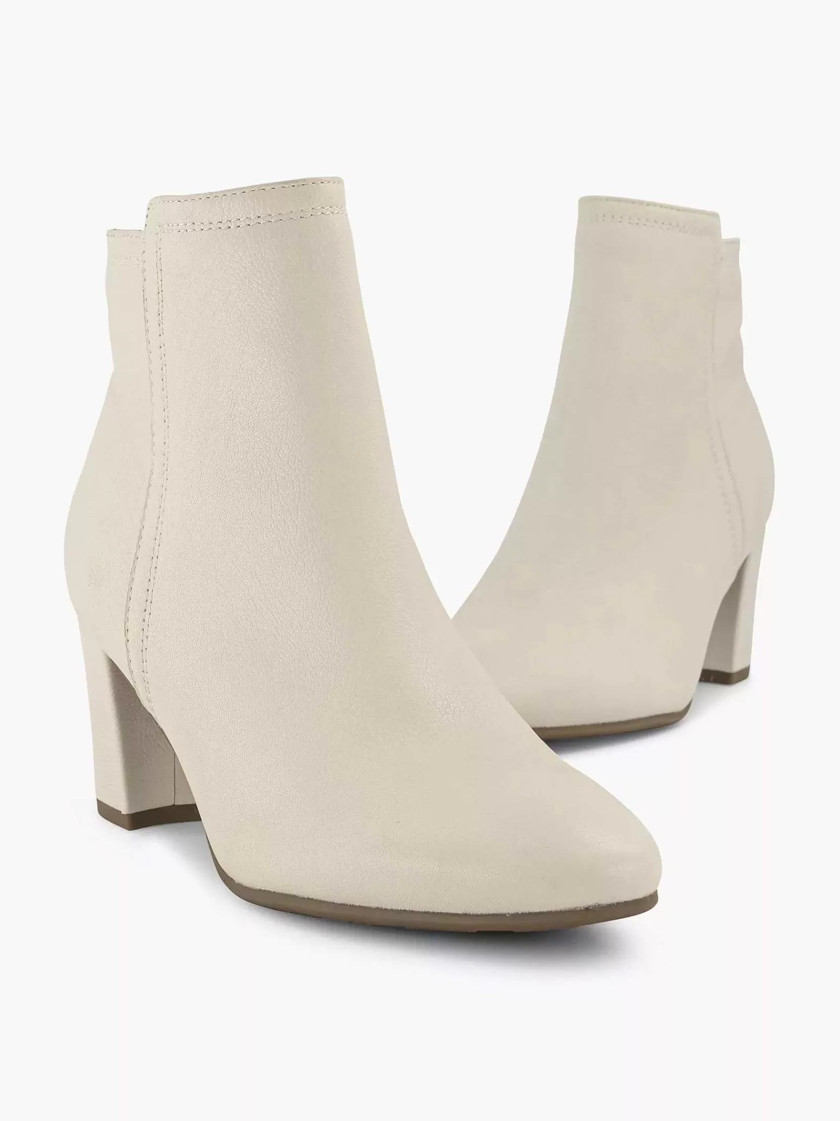 Flash Sale 5th Avenue Cremefarbene Lederstiefelette