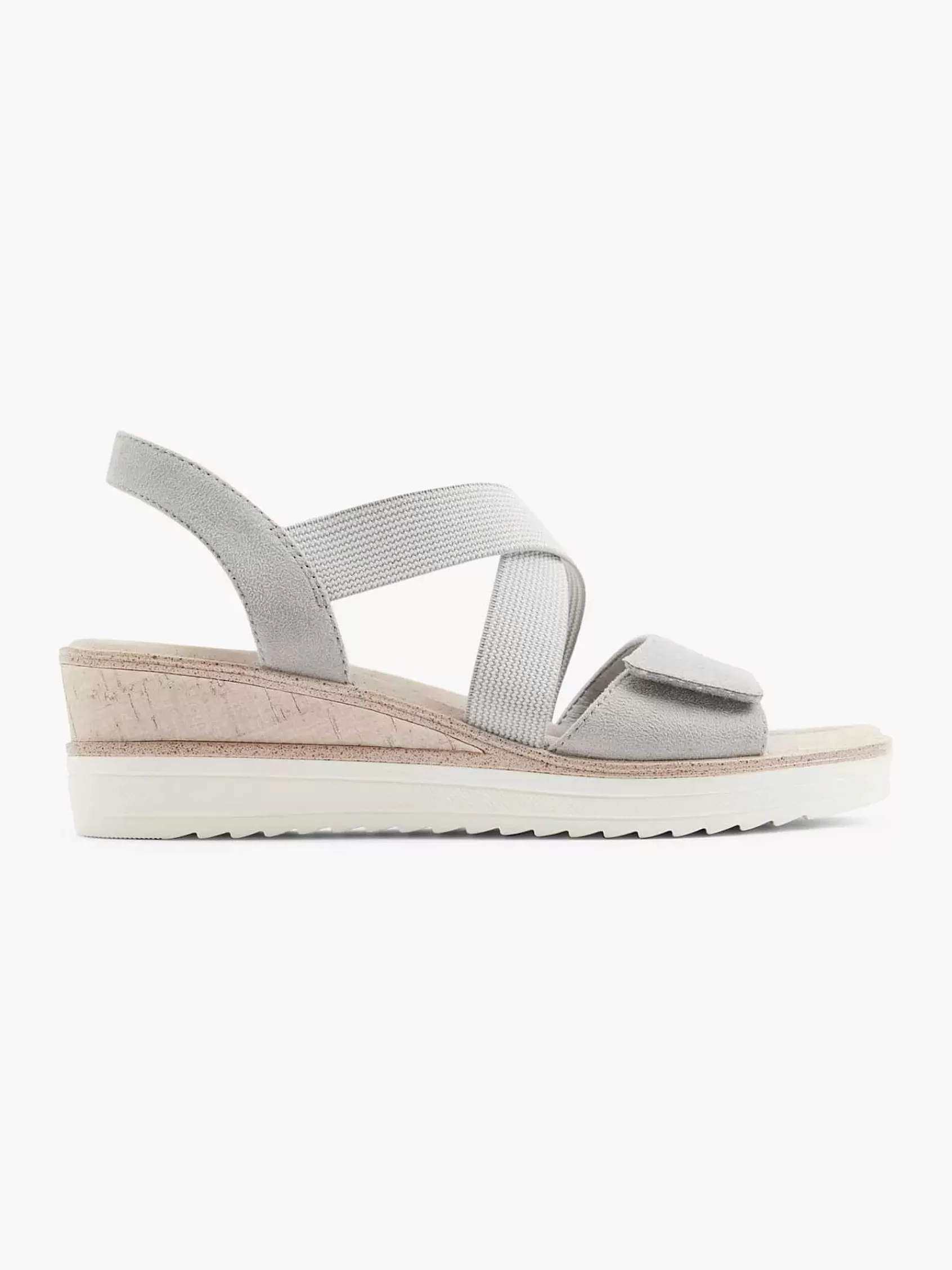 Best Sale Easy Street Graue Komfort-Sandalen Mit Keilabsatz