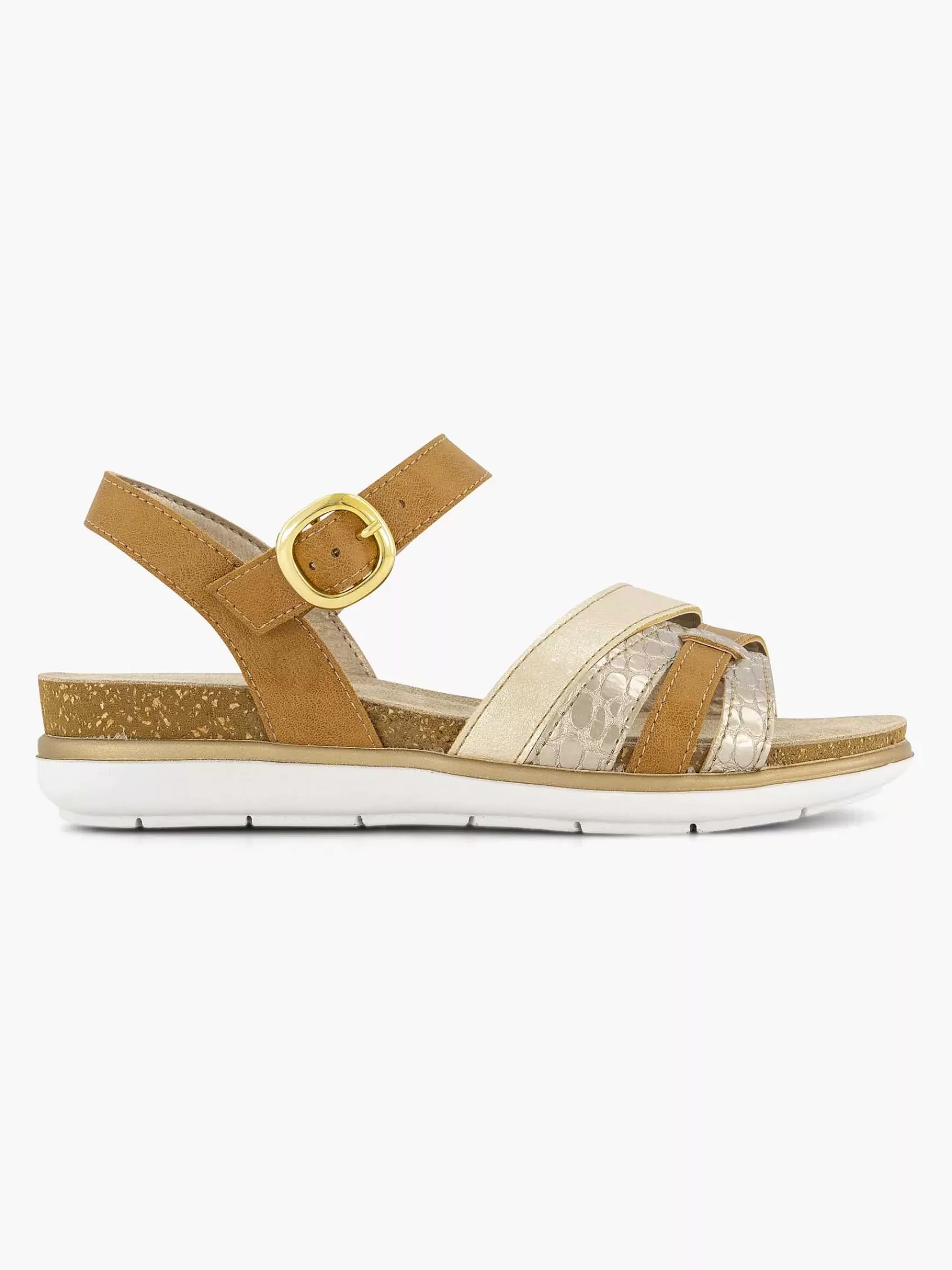 Fashion Easy Street Kamelfarbener Sandalen-Schnallenverschluss