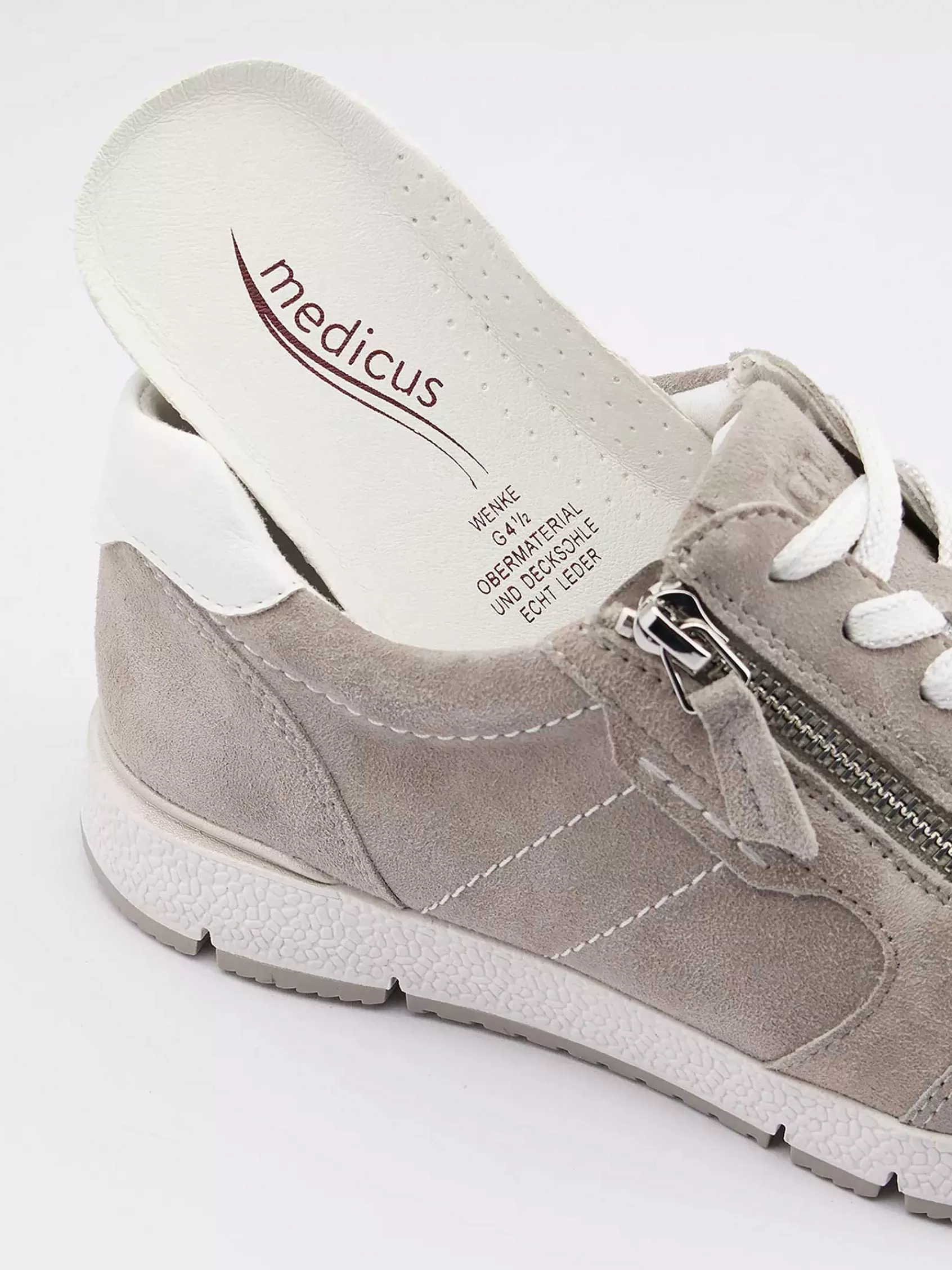 Online Medicus Komfort-Sneaker Aus Grauem Leder