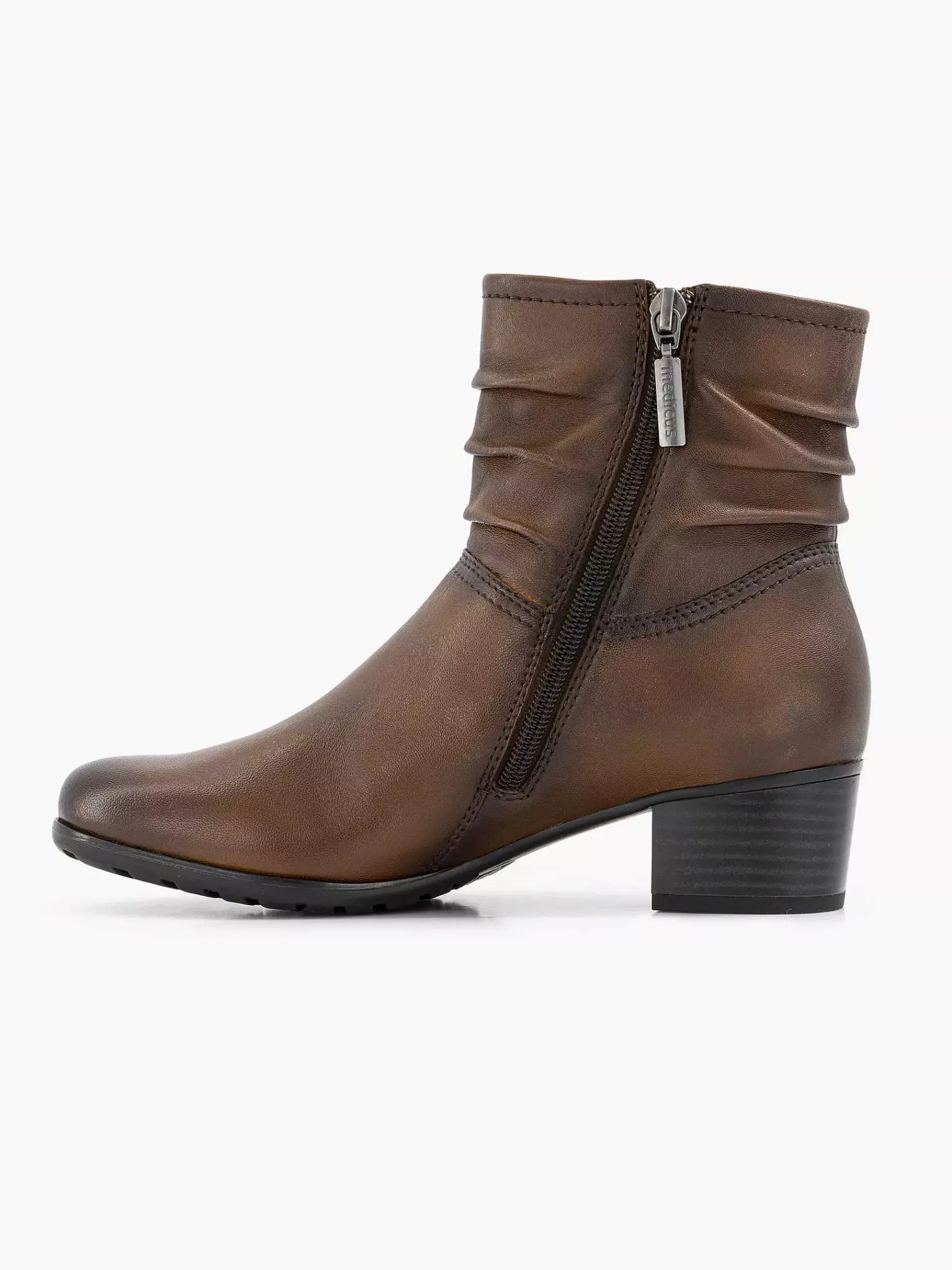 Sale Medicus Komfort-Stiefeletten Aus Dunkelbraunem Leder Mit Absatz