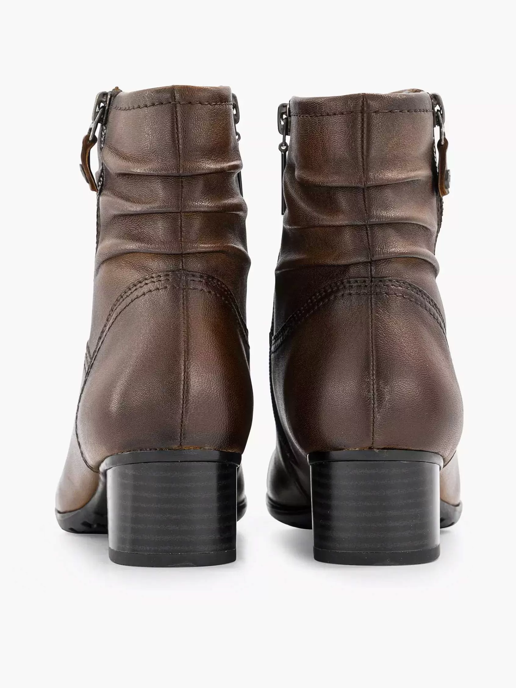 Sale Medicus Komfort-Stiefeletten Aus Dunkelbraunem Leder Mit Absatz