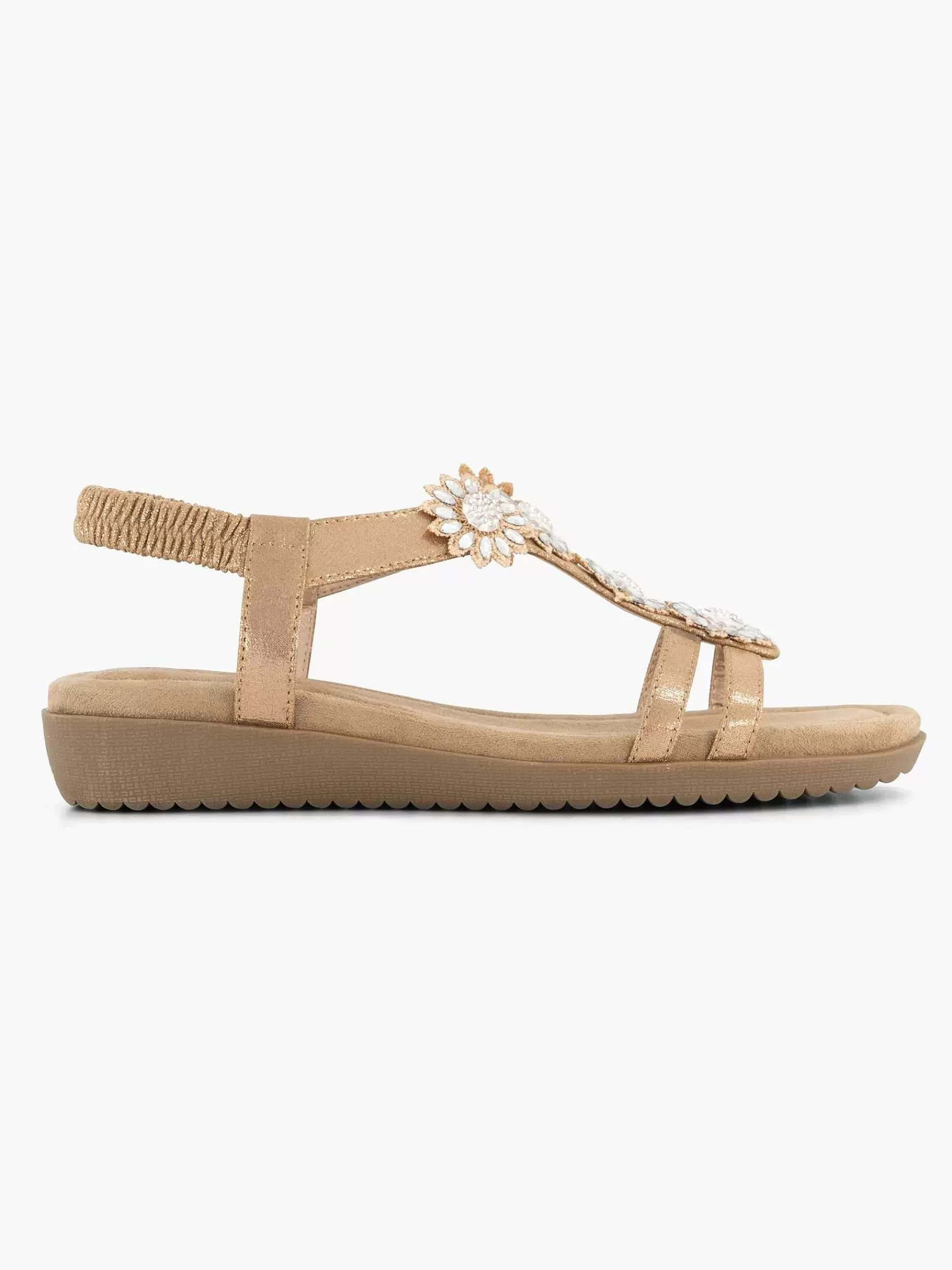 Best Sale Easy Street Rosegoldene Komfort-Sandale Mit Steinen