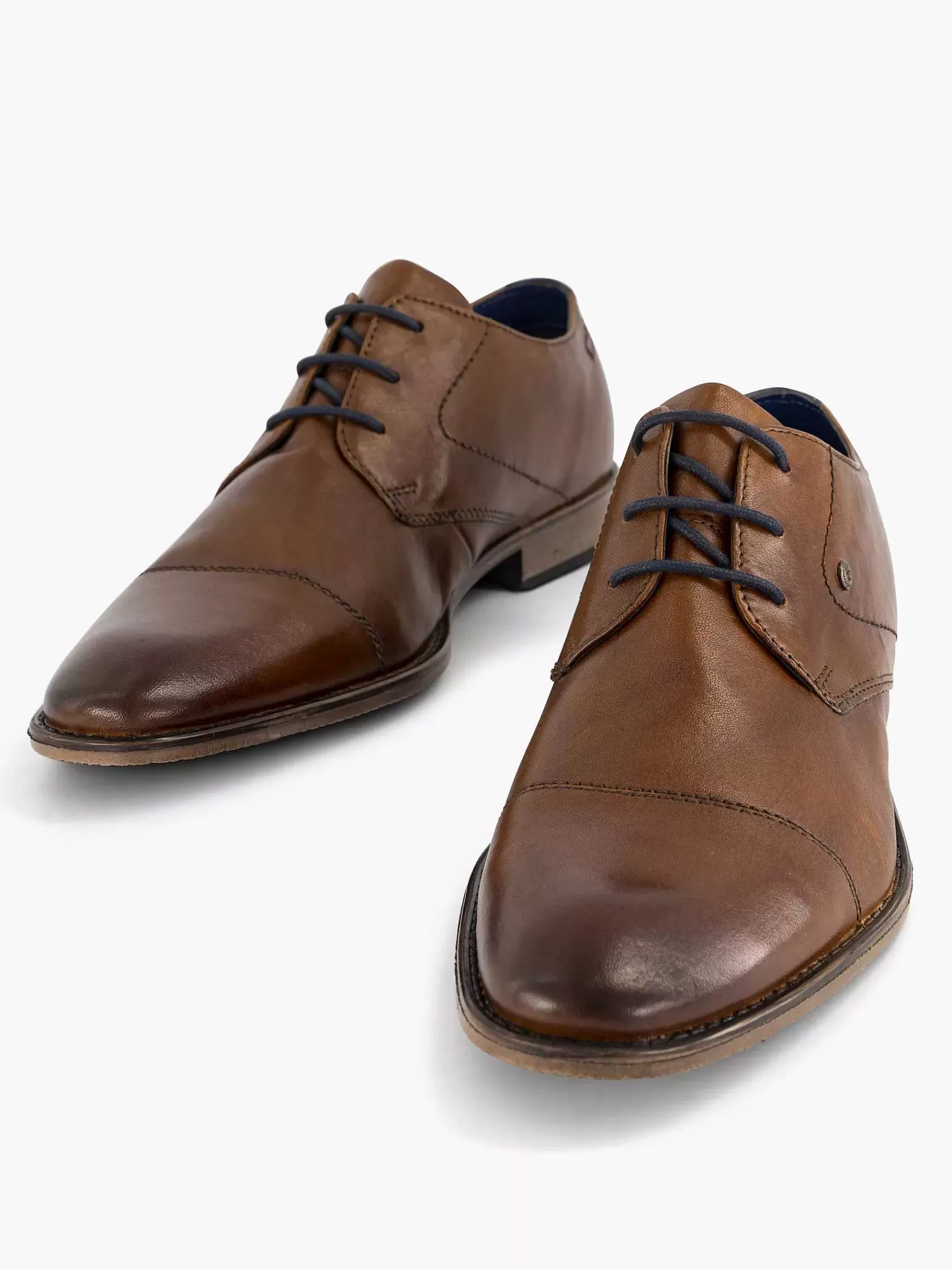 Sale Bugatti Schnurschuh Aus Cognacfarbenem Leder
