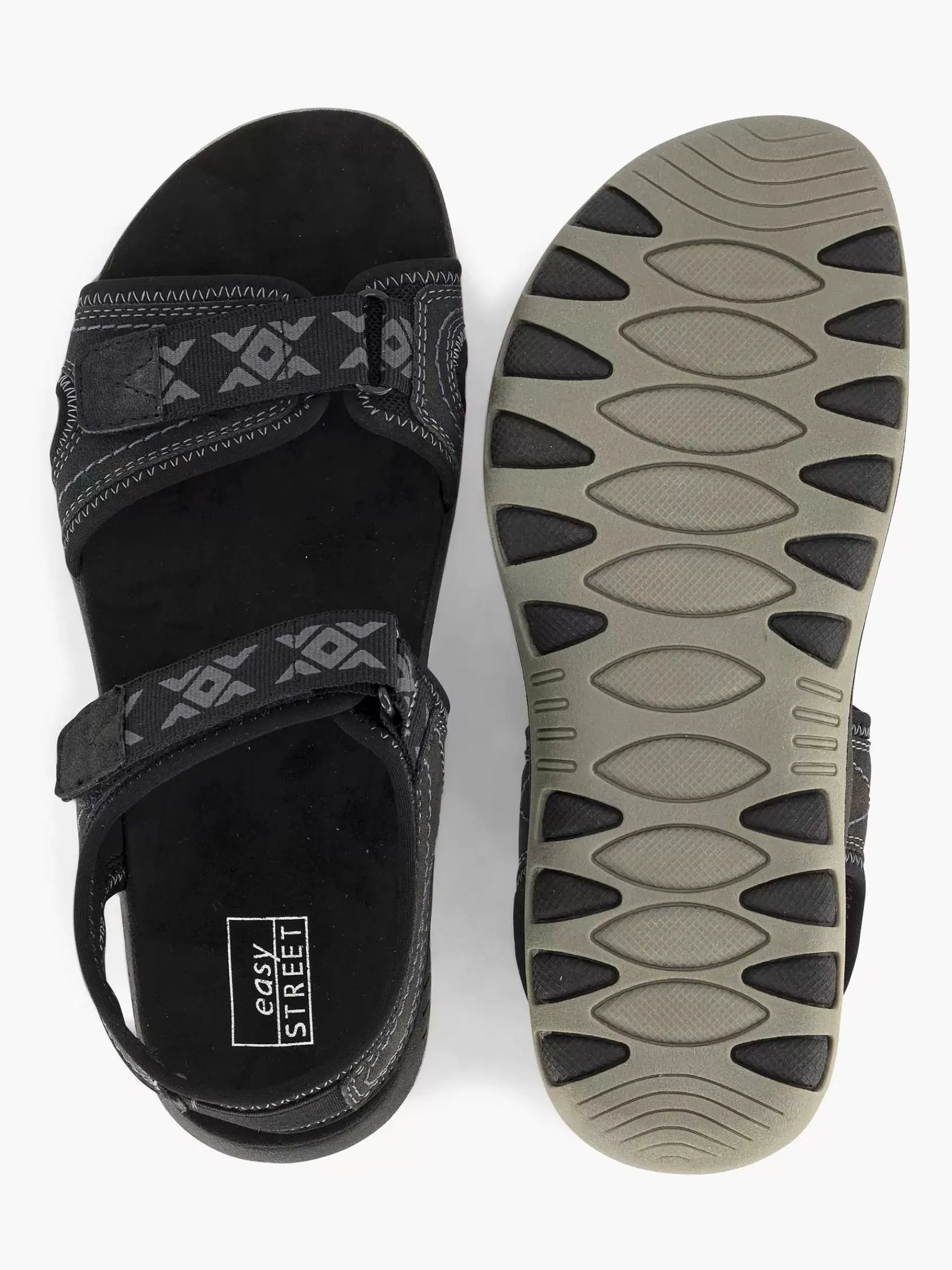 Discount Easy Street Schwarze Komfort-Sandale