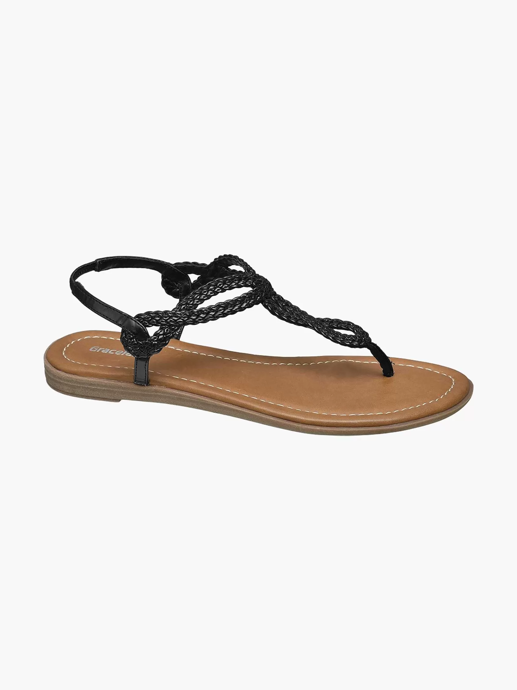 Fashion Graceland Schwarze Sandale Gewebt
