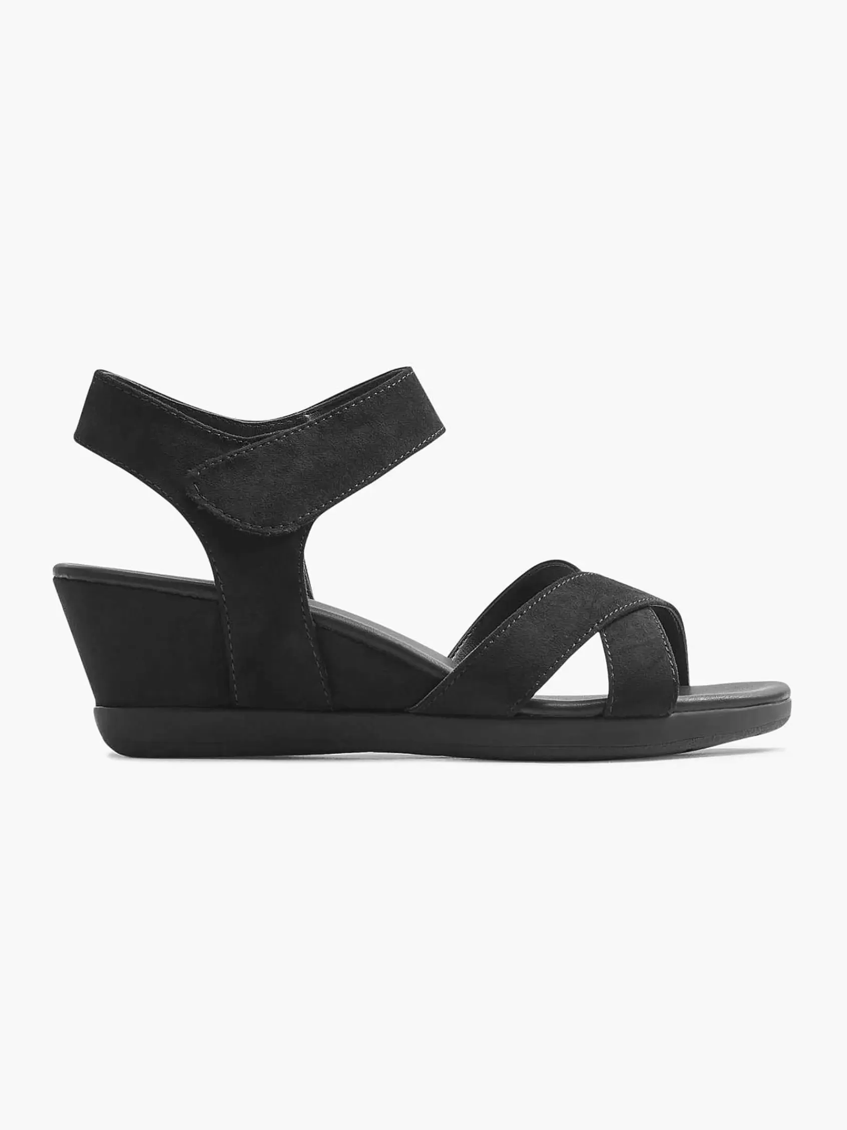 Best Sale Graceland Schwarze Sandalette Mit Keilabsatz