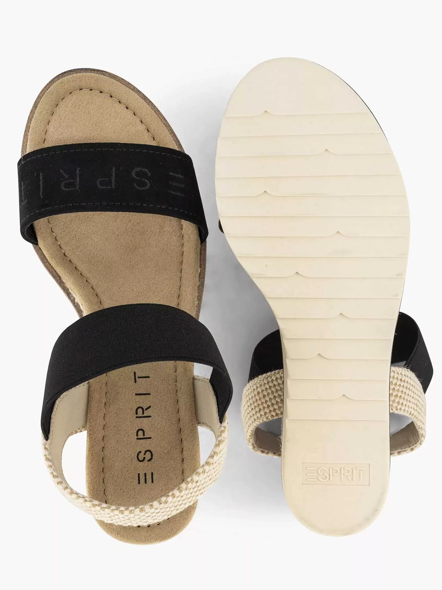 Outlet Esprit Schwarze Sandalette Mit Keilabsatz