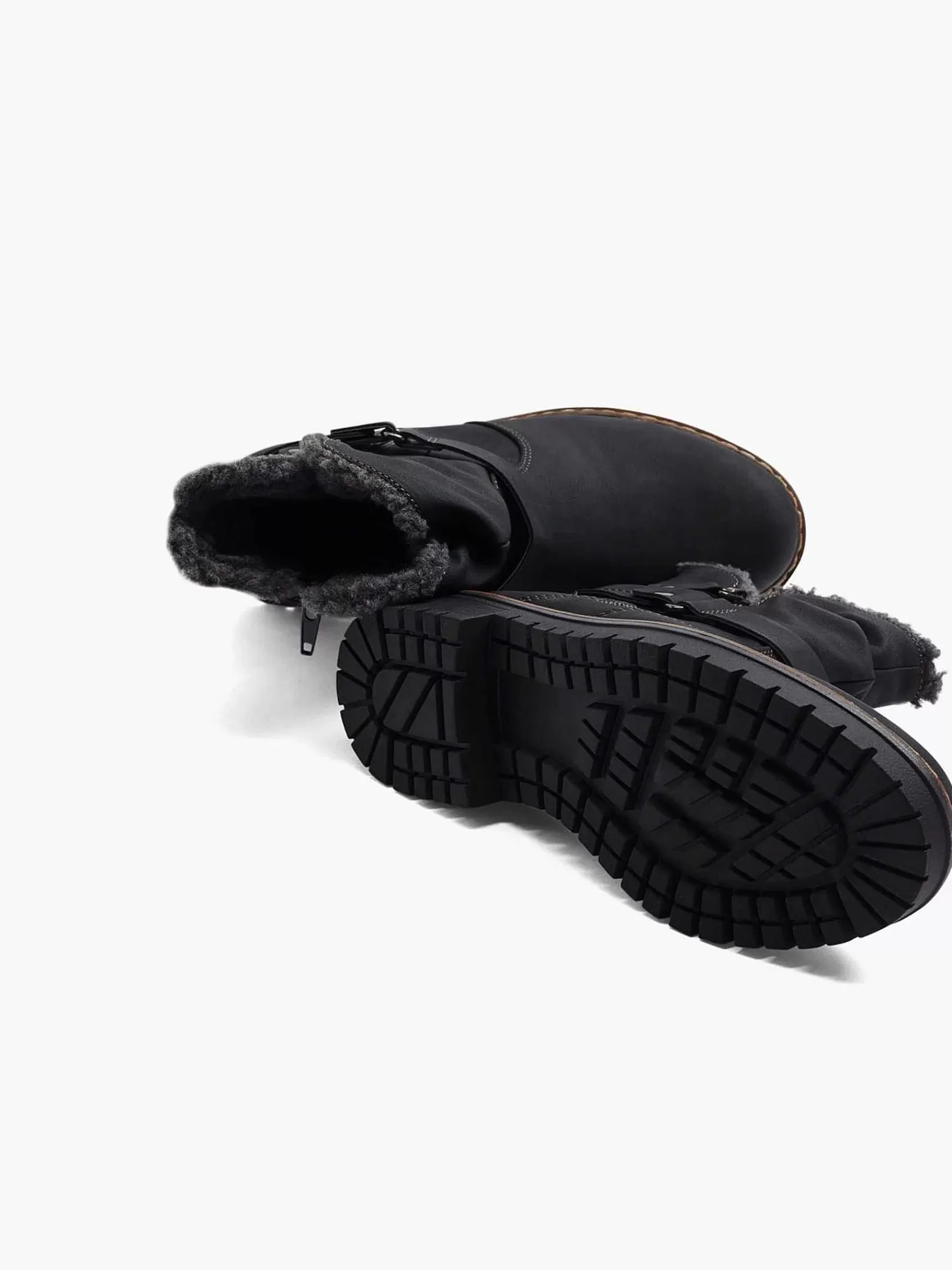 New Easy Street Schwarze Stiefelette, Warm Gefuttert