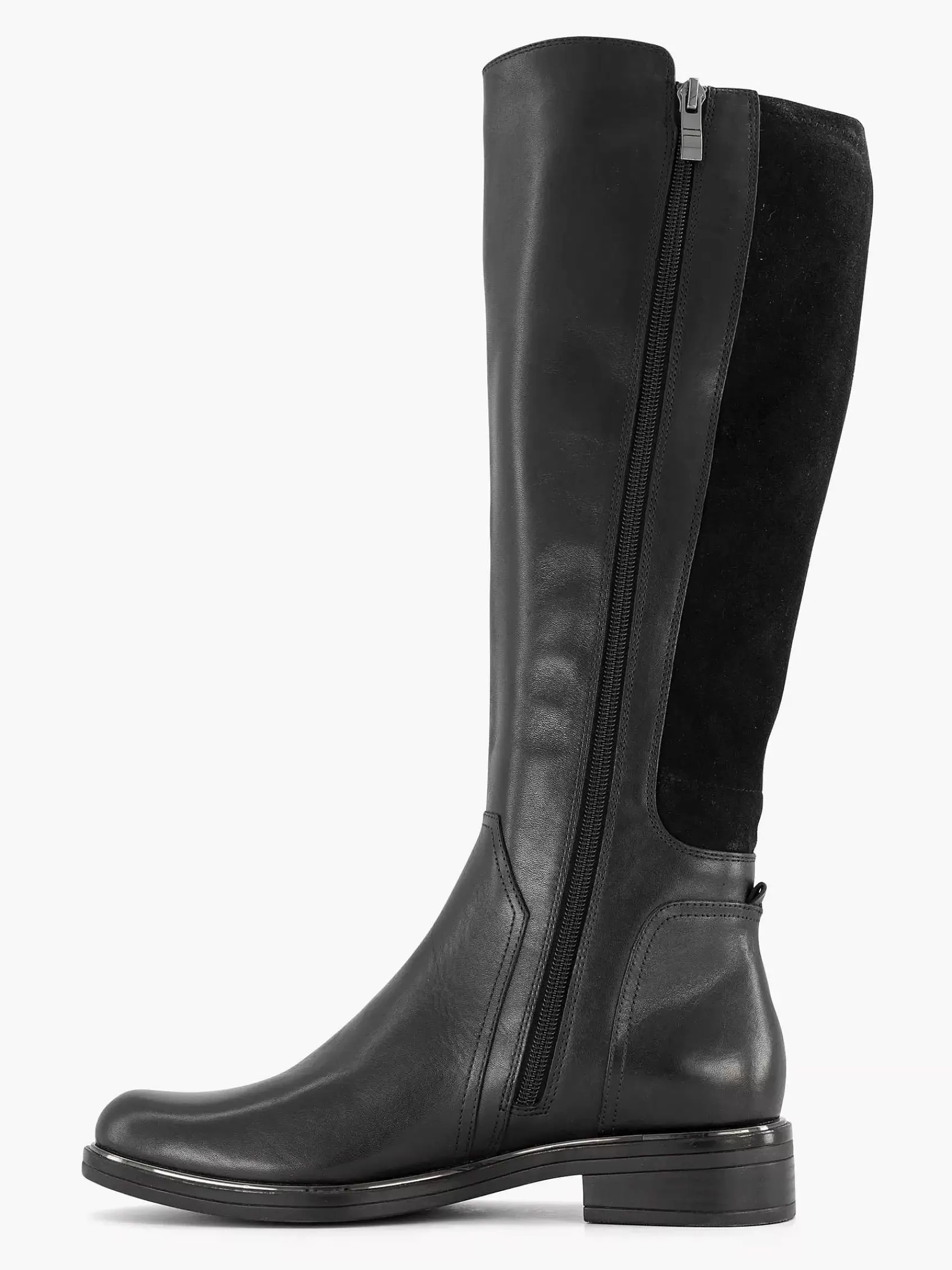 Outlet Medicus Schwarzer Langer Komfortstiefel Aus Leder Mit Gummizug