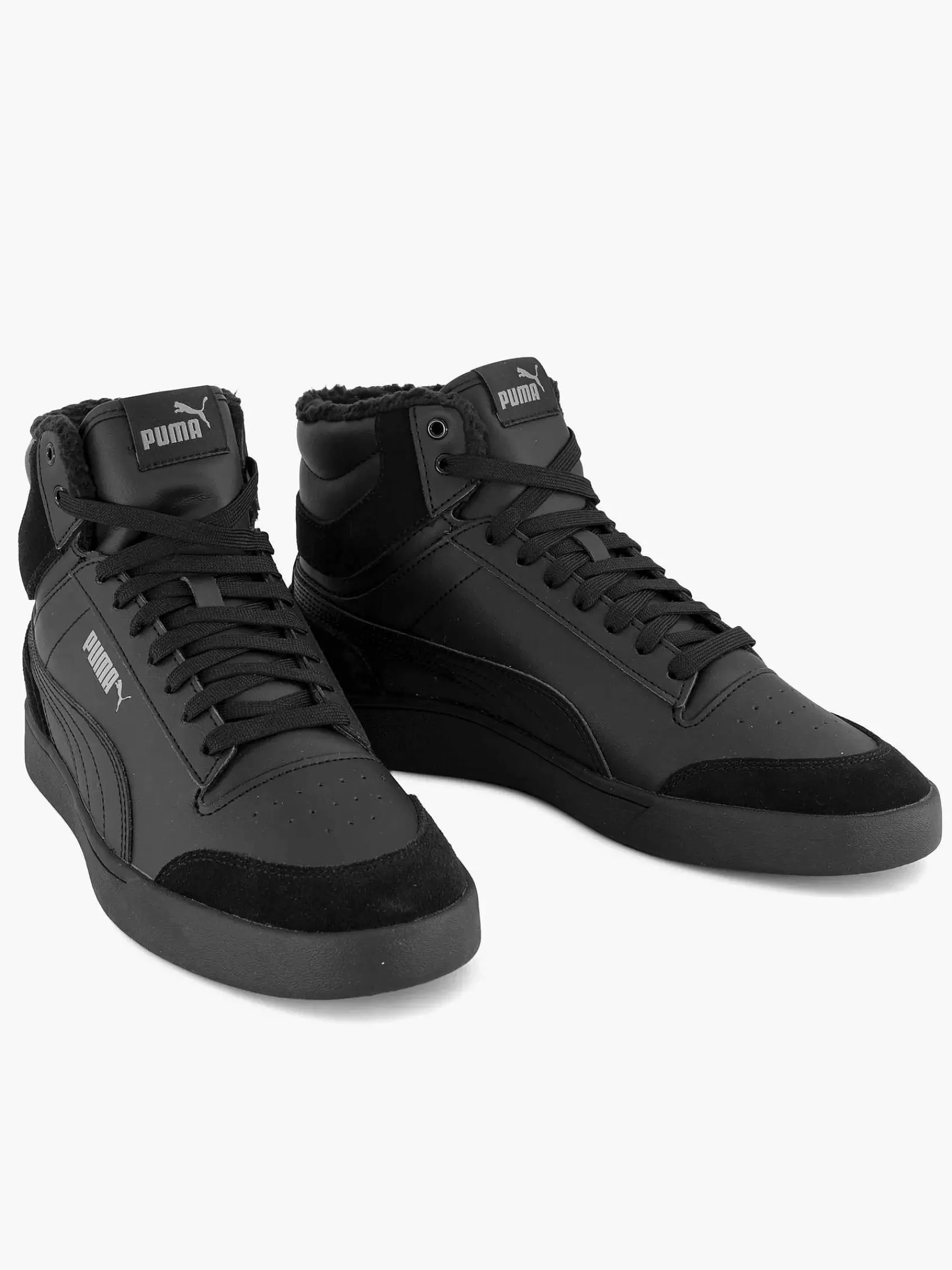 Clearance Puma Schwarzer Shuffle Mid Fur