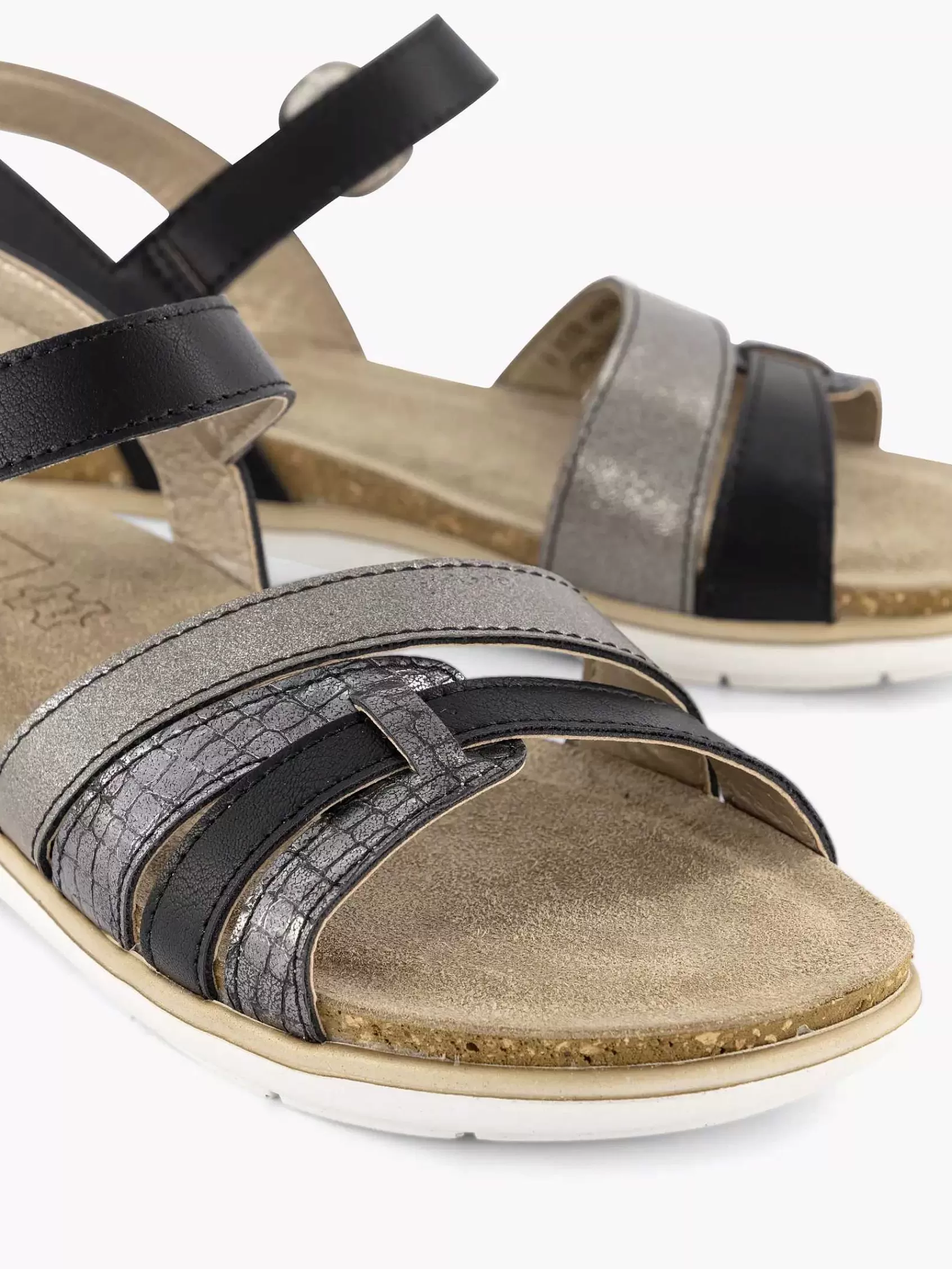Discount Easy Street Schwarzer Sandalen-Schnallenverschluss