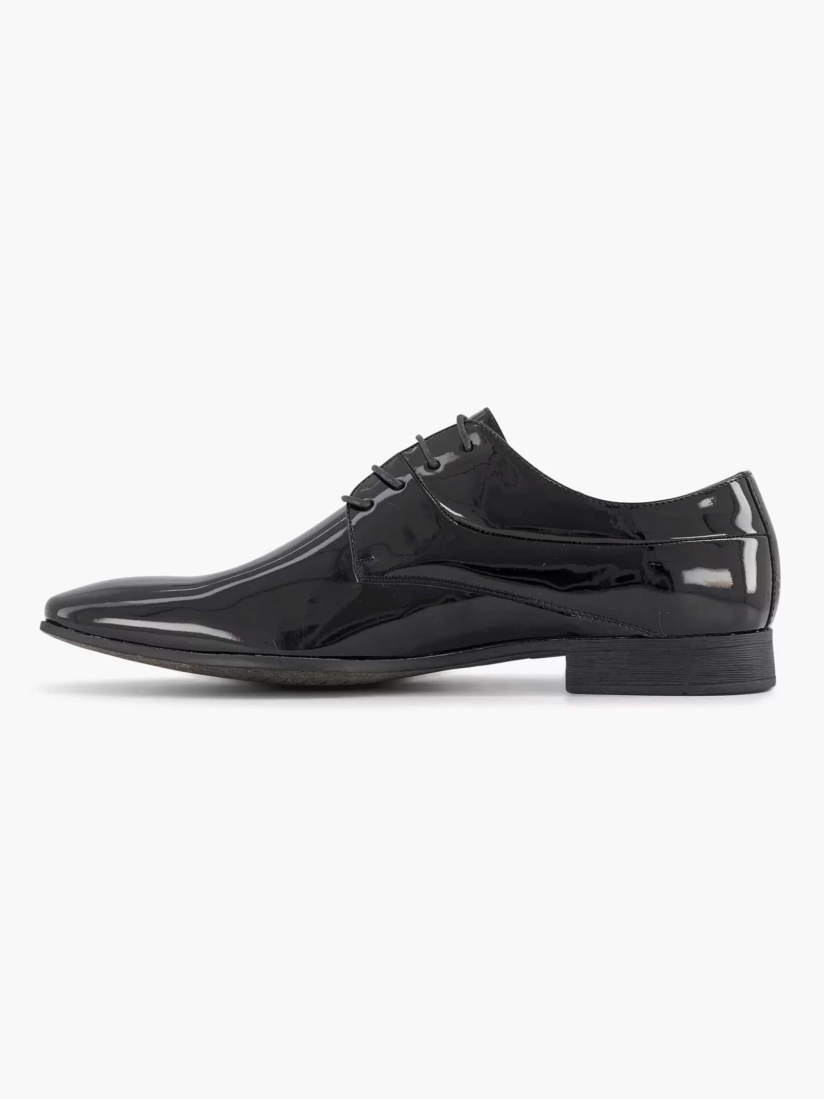 Hot AM SHOE Schwarzer Schnurschuh Mit Lack