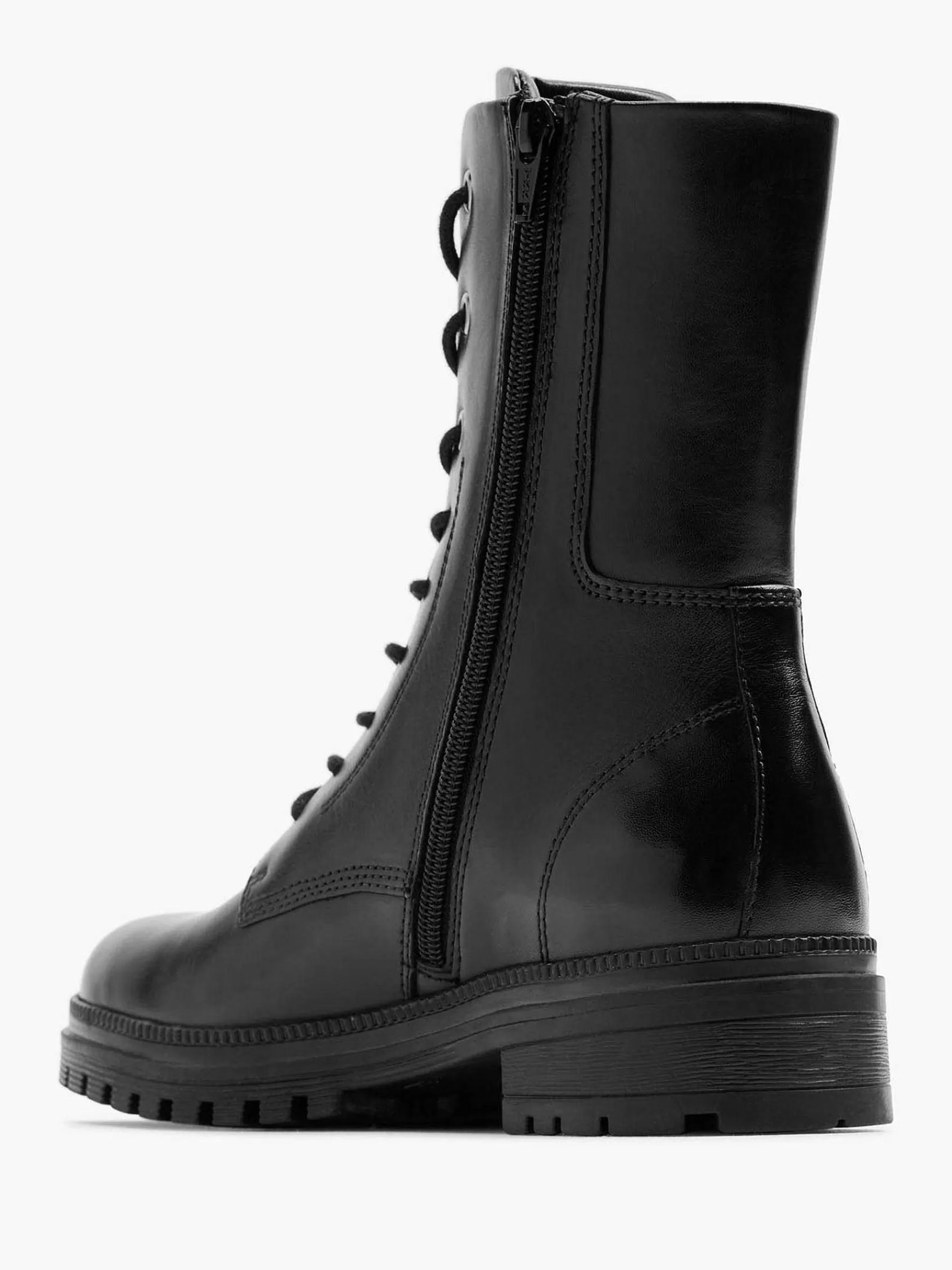 Flash Sale 5th Avenue Schwarzer Schnurstiefel Aus Leder