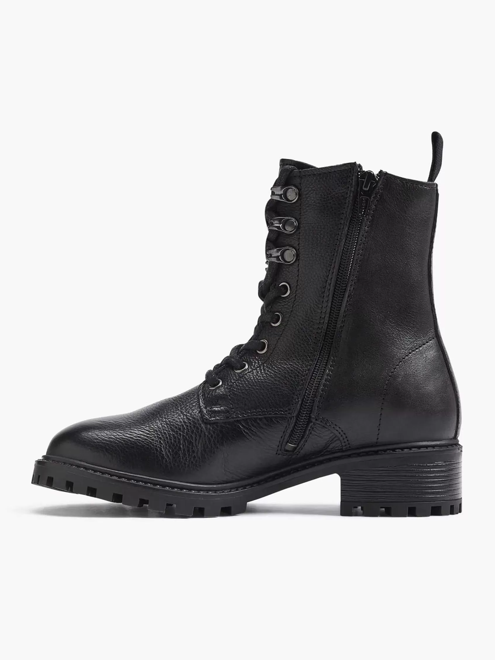 Hot 5th Avenue Schwarzer Schnurstiefel Aus Leder