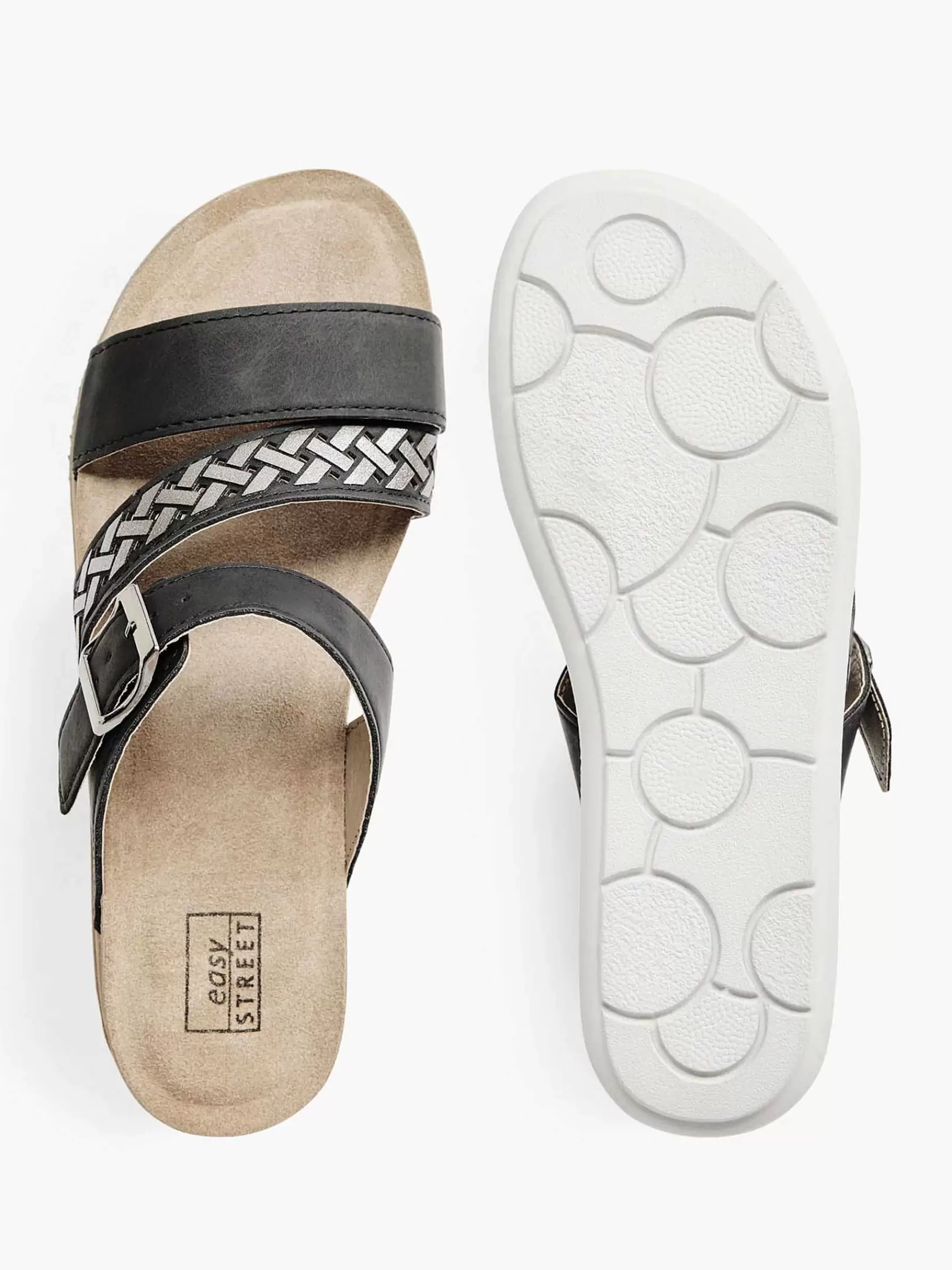Outlet Easy Street Schwarzer Slipper-Schnallenverschluss