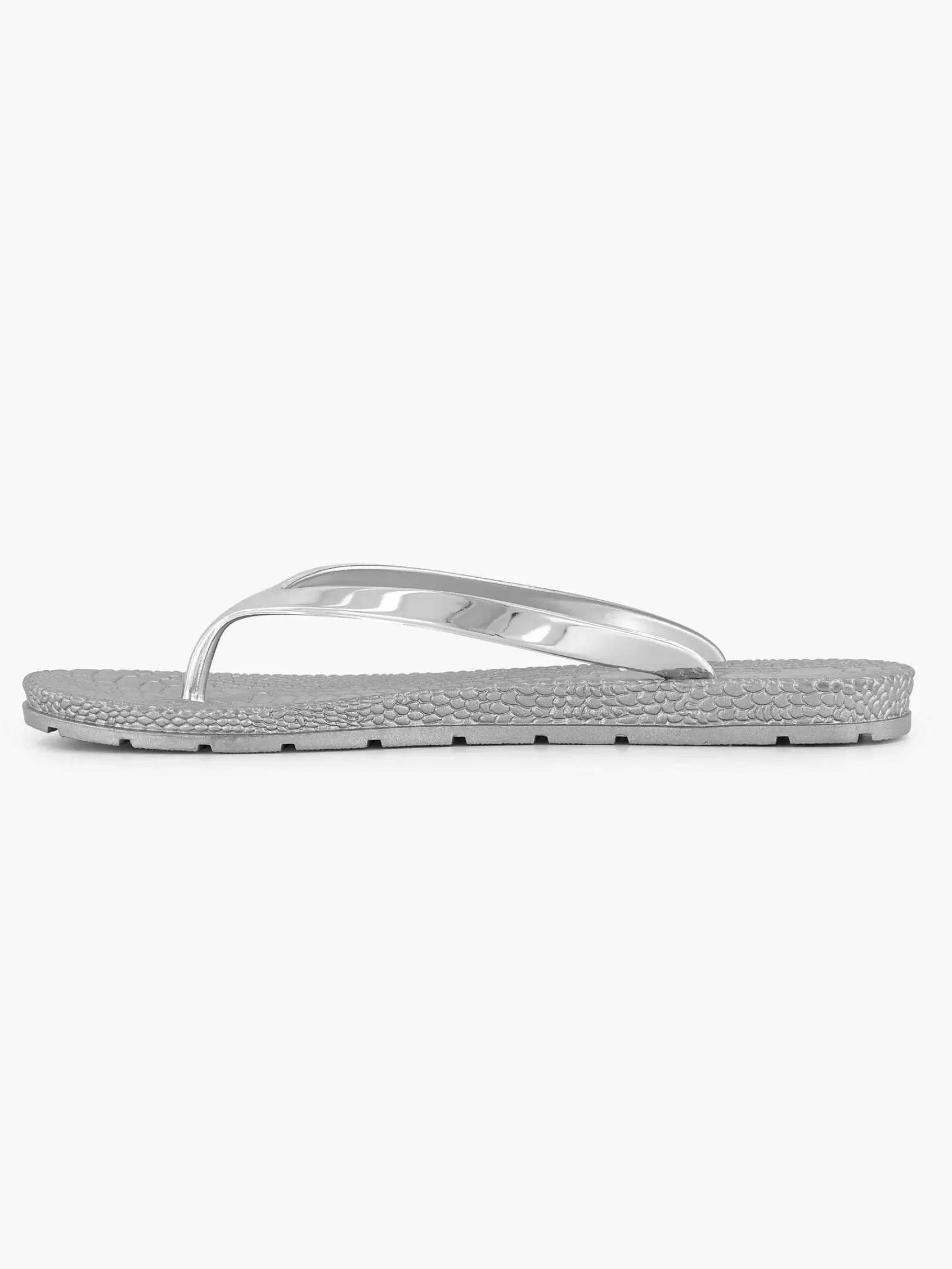 Online Blue Fin Silberne Flip-Flops
