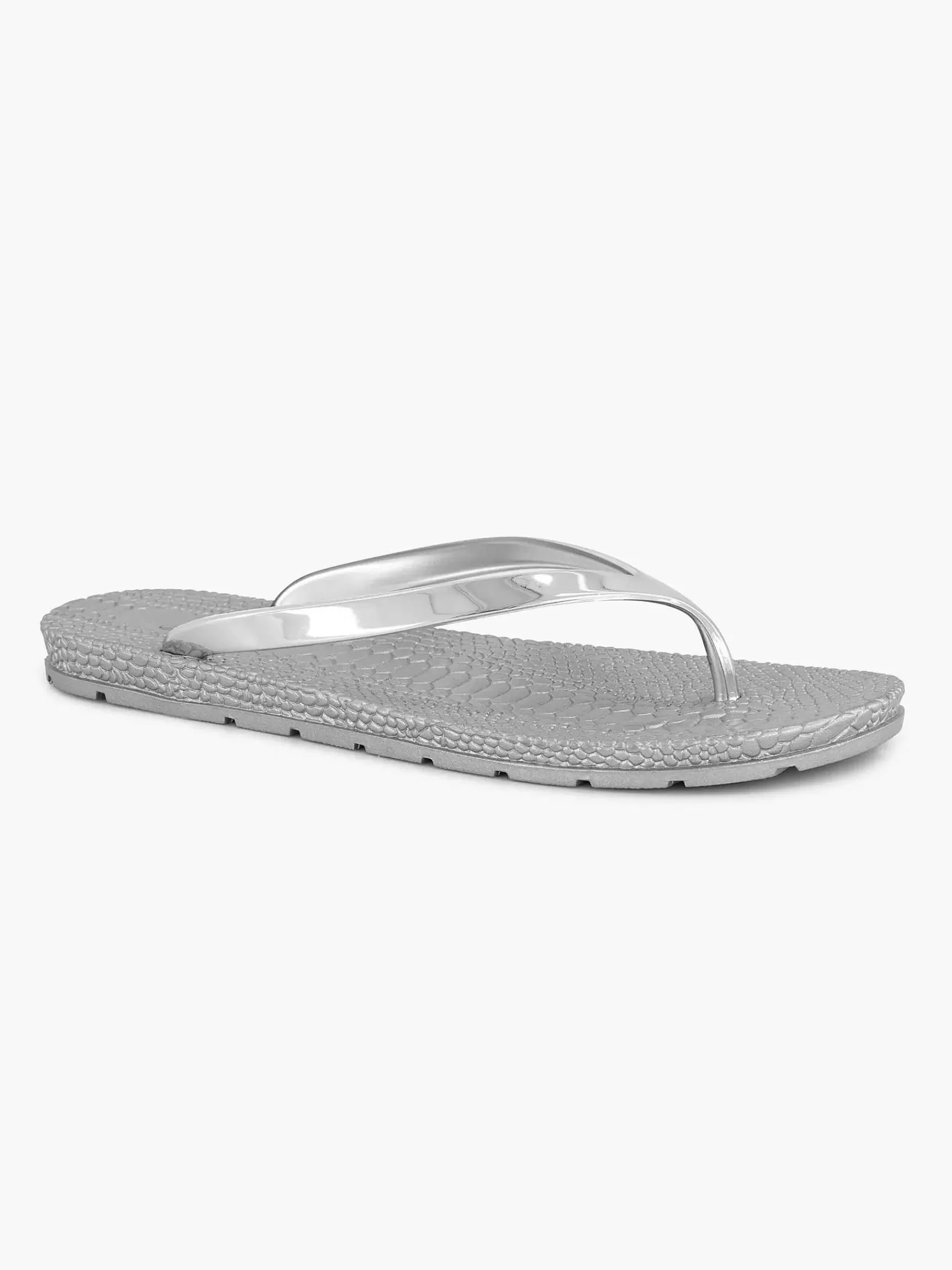 Online Blue Fin Silberne Flip-Flops