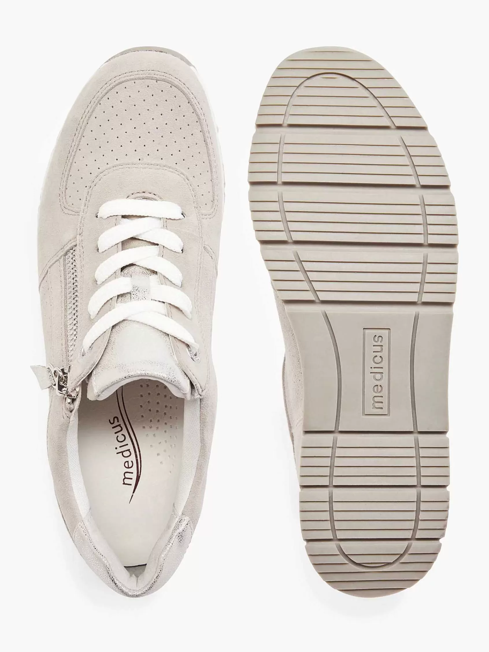 Hot Medicus Taupefarbener Ledersneaker