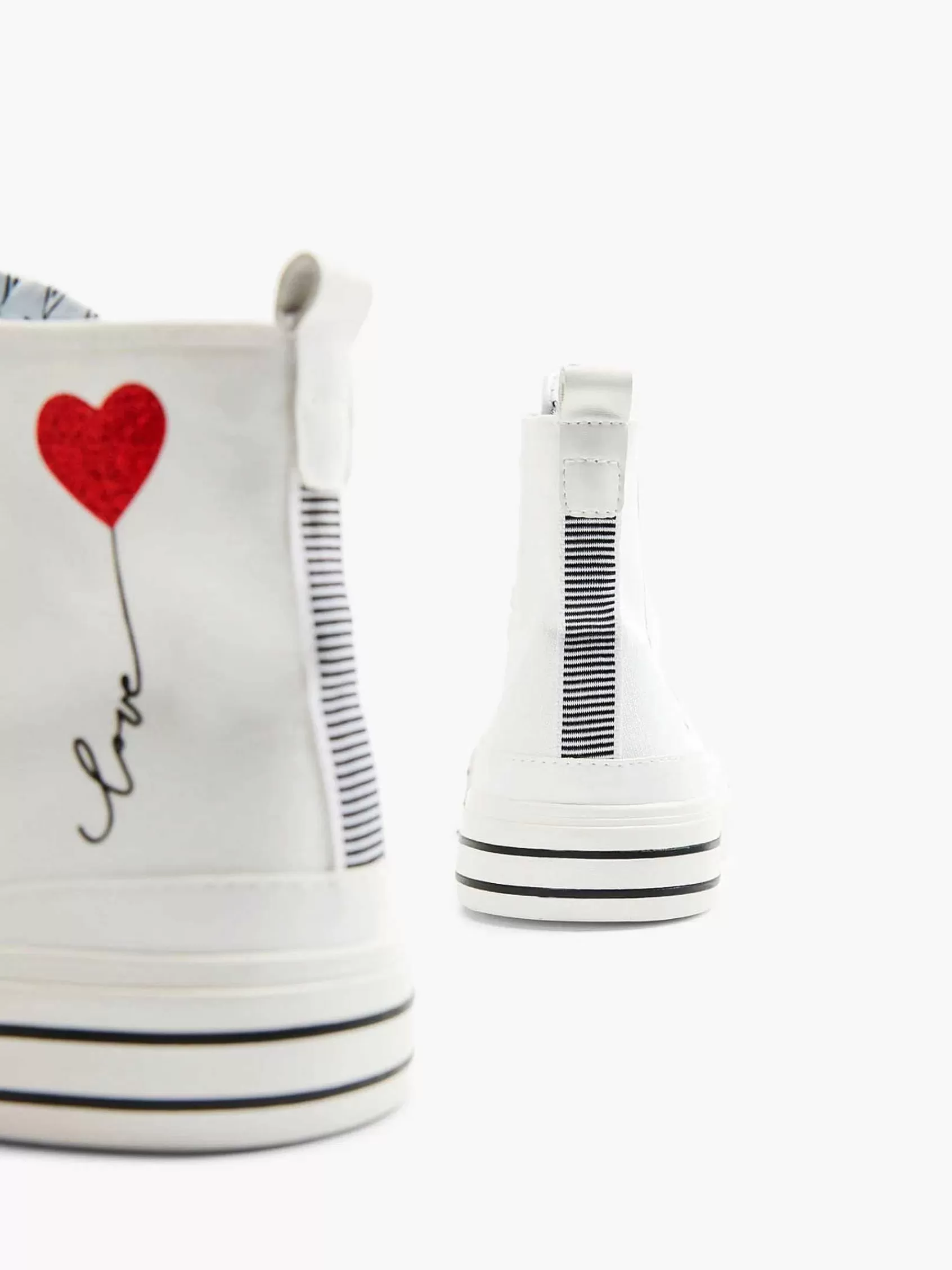 Best Graceland Weiser High-Canvas-Sneaker Mit Herzmotiv