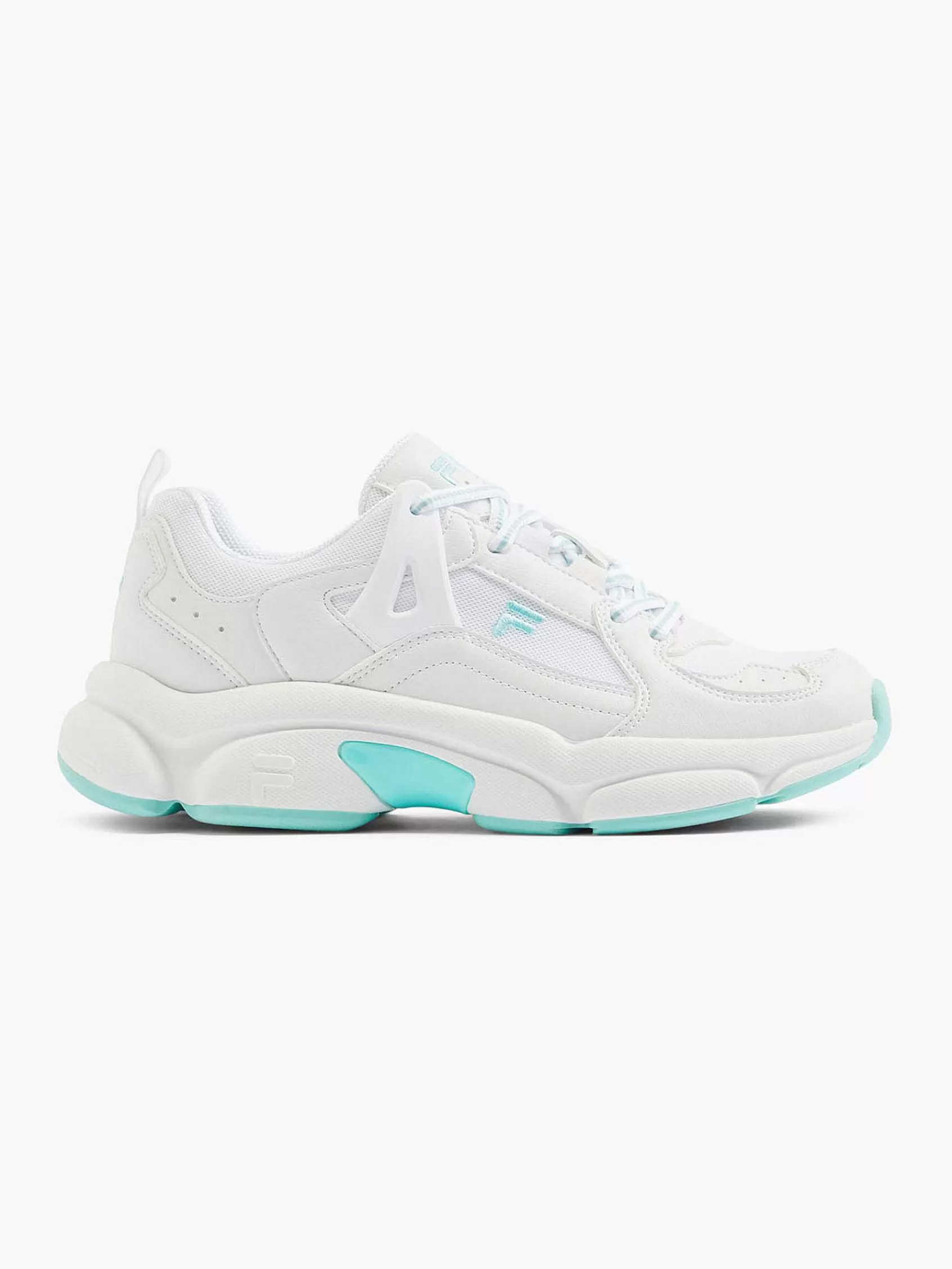 Best Sale FILA Weiser Klobiger Sneaker Mit Turkisfarbener Sohle